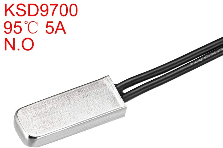 Sourcing map 2 vnt. ksd9700 termostatas 40°c n.o 5a metalinis bimetalinis temperatūros valdymo jungiklis