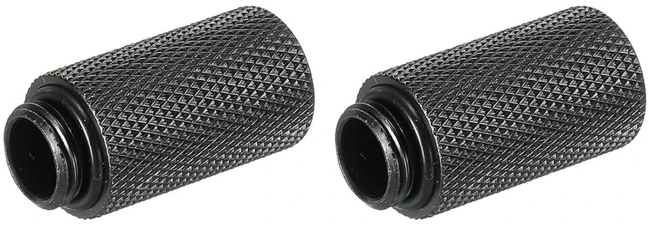 Sourcing map 2 x vyriškas-moteriškas prailgintuvas G1/4 x 30 mm vandens aušinimui, juodas
