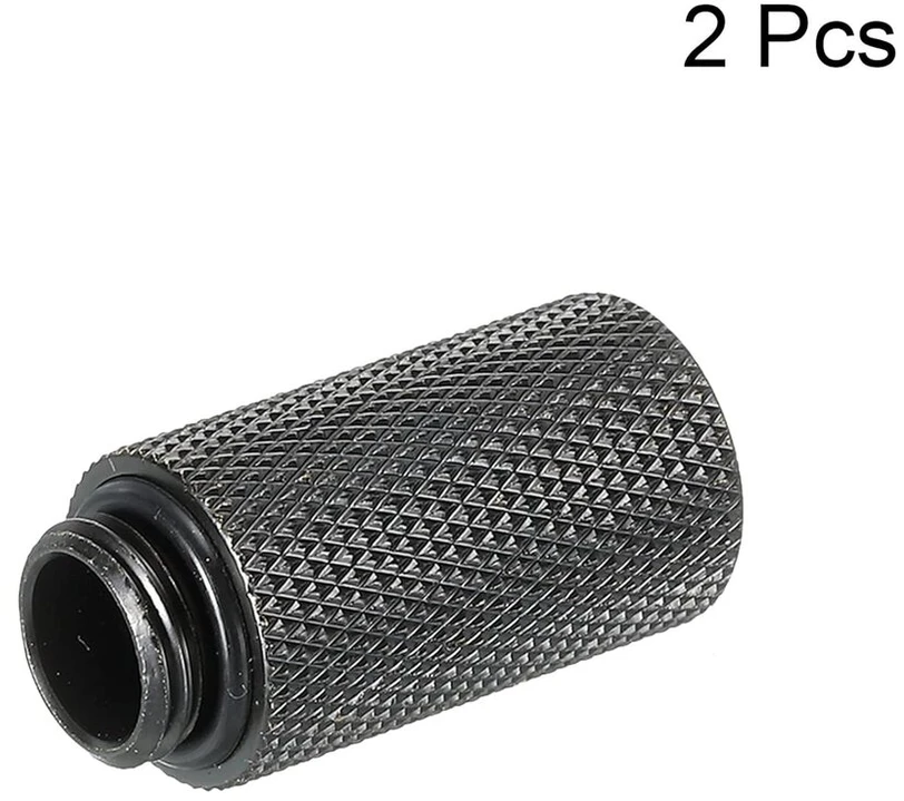 Sourcing map 2 x vyriškas-moteriškas prailgintuvas G1/4 x 30 mm vandens aušinimui, juodas