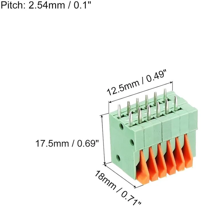 Sourcing map 5 vnt. Pcb spyruoklinė gnybtų bloko jungtis Kf141v 150v 2a 2.54mm 6 pozicijų grandinėms, elektronikai, kompiuteriams