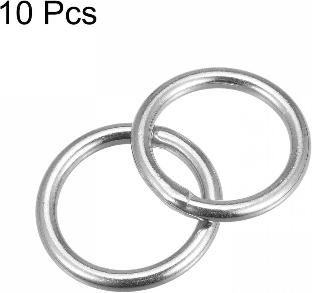 Sourcing map apvalūs žiedai suvirinti o-žiedai 316 nerūdijantis plienas 25 mm (0,98 colio) id 4 mm storio, 10 vnt.