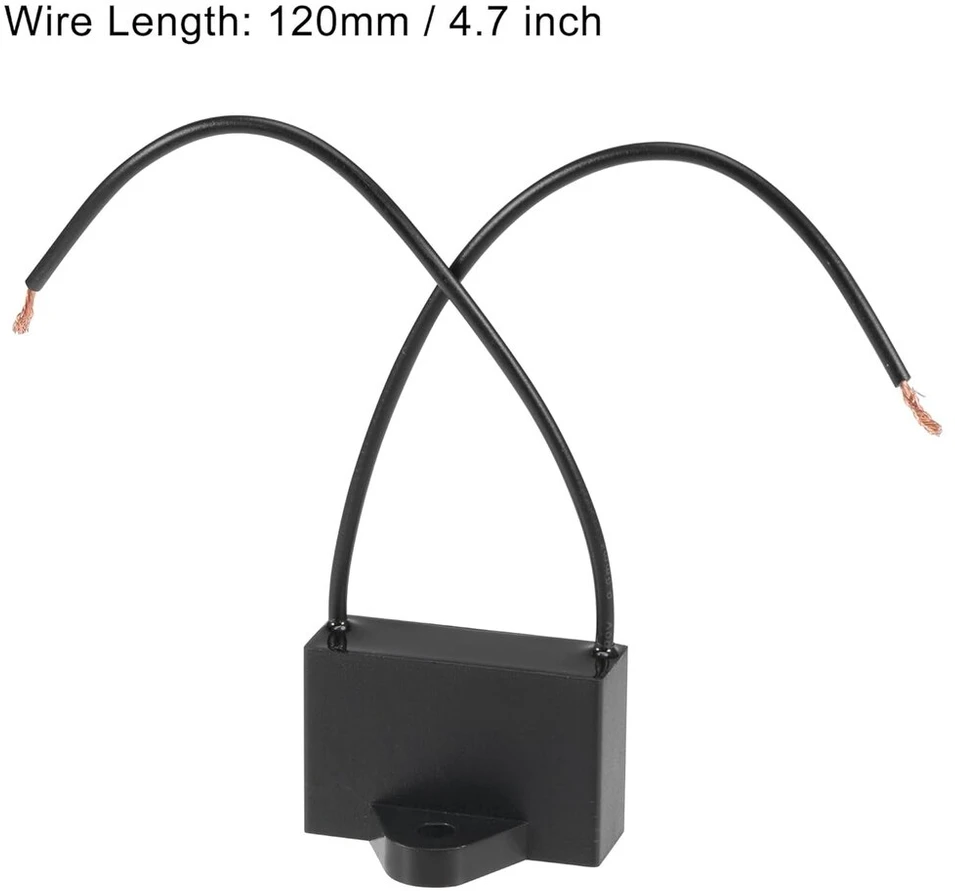 Sourcing map lubinio ventiliatoriaus kondensatorius Cbb61 2.5uf 250v ac 2 laidų metalizuoto polipropileno plėvelės kondensatorius 37 x 24 x 13 mm, skirtas elektrinio ventiliatoriaus siurblio variklio generatoriui, 2 vnt.