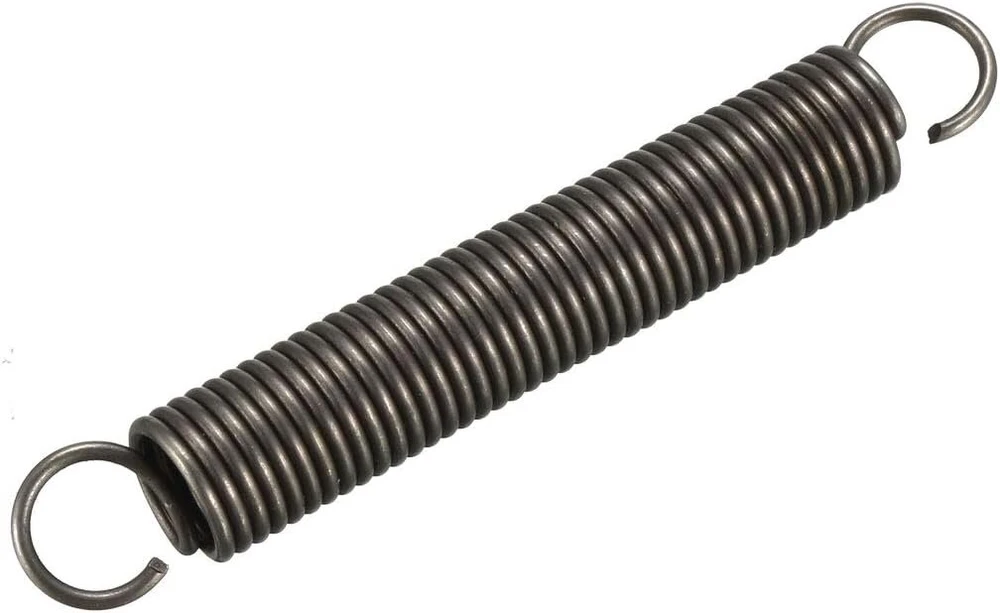 Sourcing map Pailginta tempimo spyruoklė, vielos skersmuo 1,2 mm, išorinis skersmuo 10 mm, laisvas ilgis 70 mm, spyruoklinis plienas, maža dvigubo kablio tempimo spyruoklė, 2 vnt.