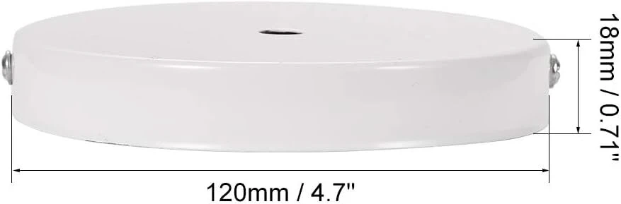 Sourcing map retro stiliaus šviestuvo gaubto komplektas, pakabinamas šviestuvas, lubų plokštė 120 mm, 4.7 colio, balta