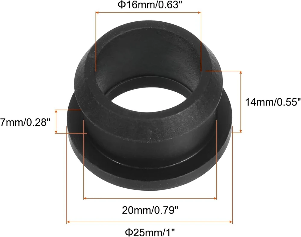 Sourcing map snap guminis žiedas skylės kamštis 1 colis ad 5/8 colio id (25 x 16 x 14 mm) sandarus atsparus įbrėžimams elektros dėžutei kabelio vamzdžiui juodas 4 vnt. pakuotė