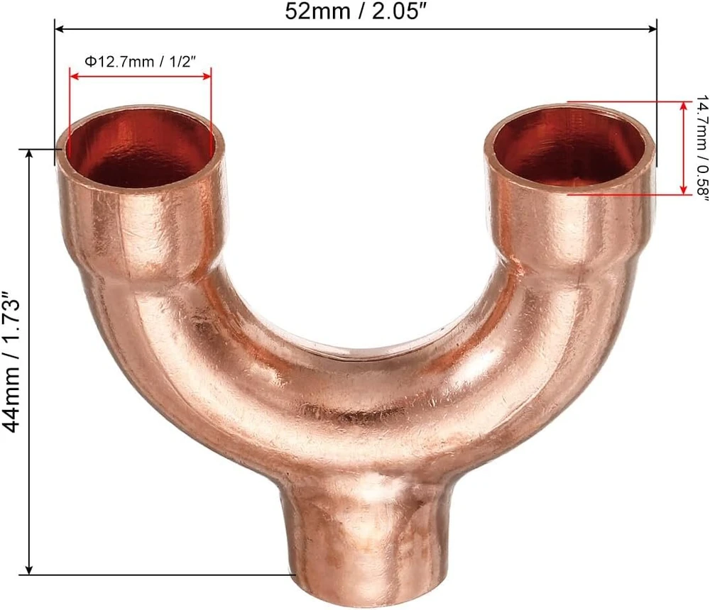 Sourcing map Tee Y formos varinė suvirinimo siūlės skirstomoji sraigtinė jungtis 12.7 mm 1/2 colio, 2 vnt.