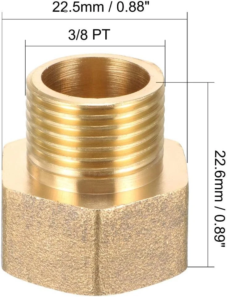 Sourcing map tvirtinimo adapteris 3/8 pt išorinis x 1/2 pt vidinė jungtis žalvariniai vamzdžiai