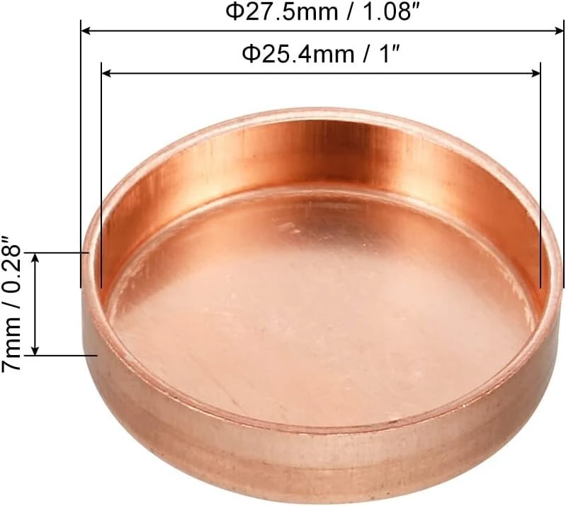 Sourcing map varinis galinis dangtelis, vamzdžių jungtis, suvirinimo jungtis, 25,4 mm, 1 colis, 4 vnt.