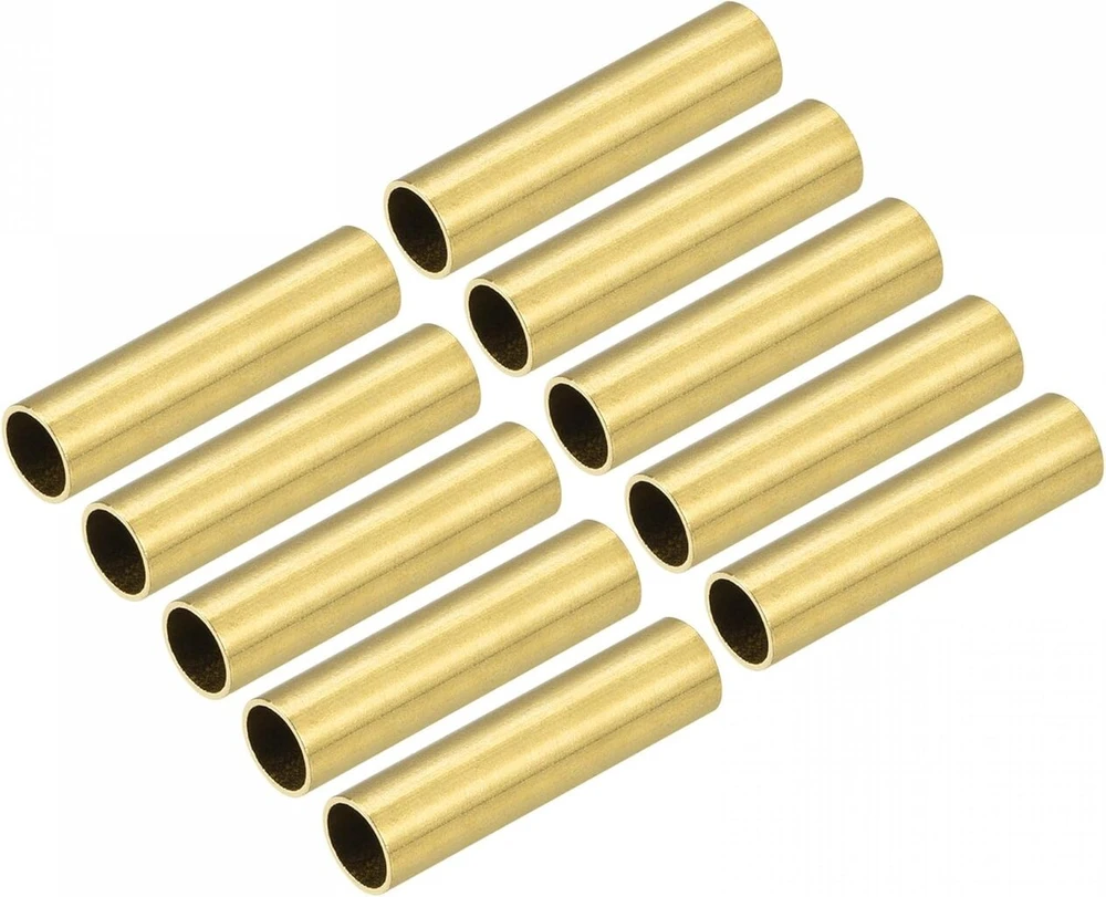 Sourcing map žalvarinis vamzdelis 7,5 mm išorinis skersmuo 0,5 mm sienelės storis 30 mm ilgio vamzdis "pasidaryk pats", 10 vnt.