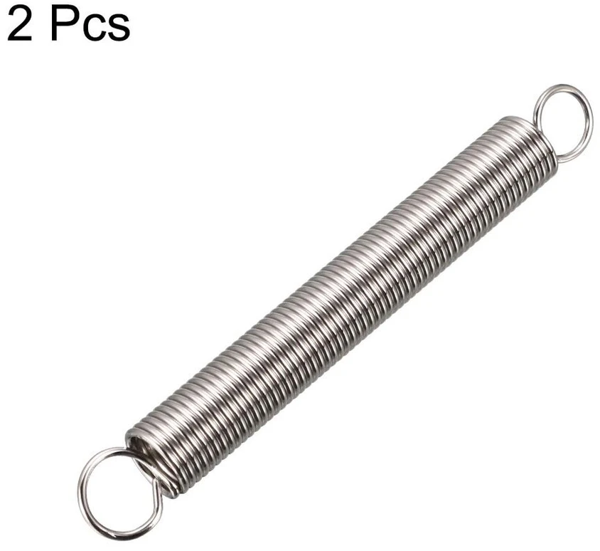 Sourcingmap 67mmx10mmx1.1mm metalinė dvigubo kablio įtempimo spyruoklė sidabro spalvos 2vnt