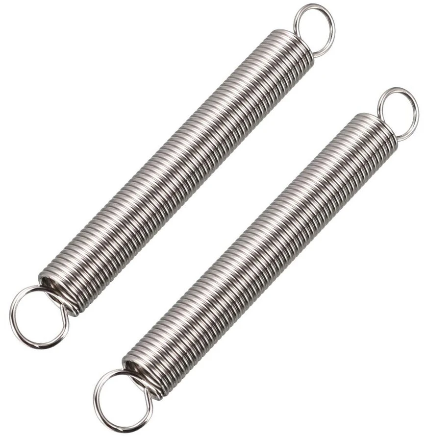 Sourcingmap 67mmx10mmx1.1mm metalinė dvigubo kablio įtempimo spyruoklė sidabro spalvos 2vnt