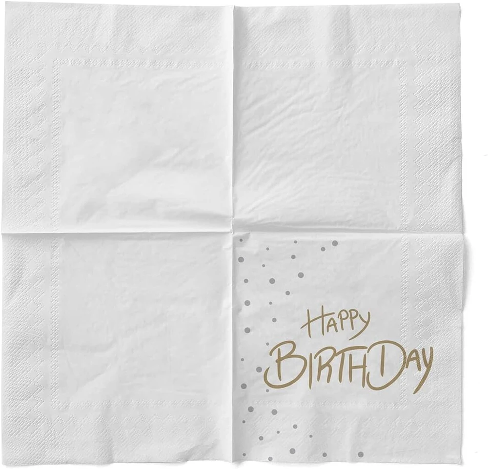 Sovie Horeca Servetėlės "happy Birthday" (taškai) Šventės vakarėliui 33 x 33 cm, 100 vnt.