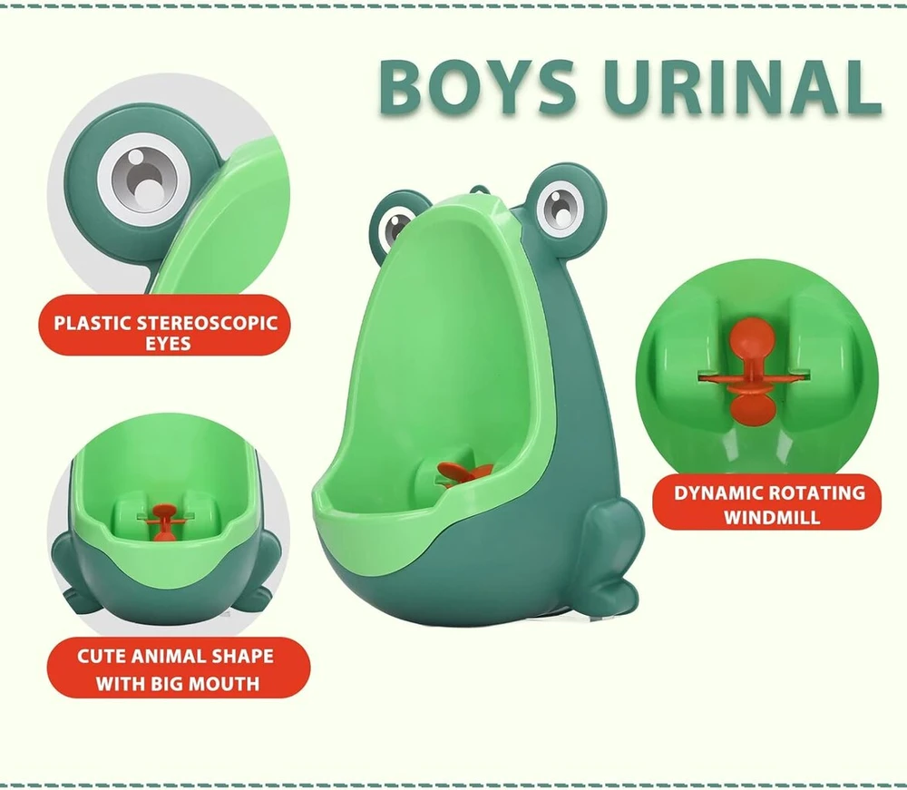Spacnana vaikiškas pisuaras, treniruoklis pisuaras, juokingas taikinys plastikinis sieninis puoduko treniruoklis berniukams ir mažyliams (žalias)