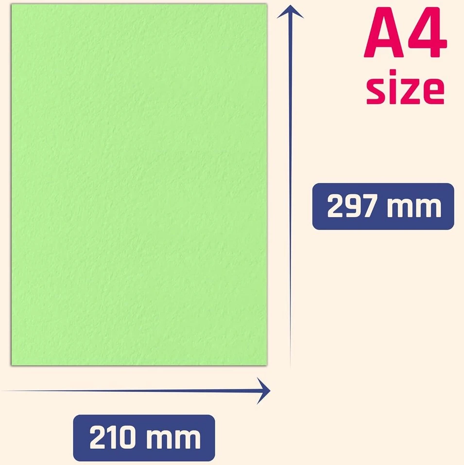 Spalvotas A4 popierius, 120 g/m², 100 lapų, 5 spalvos