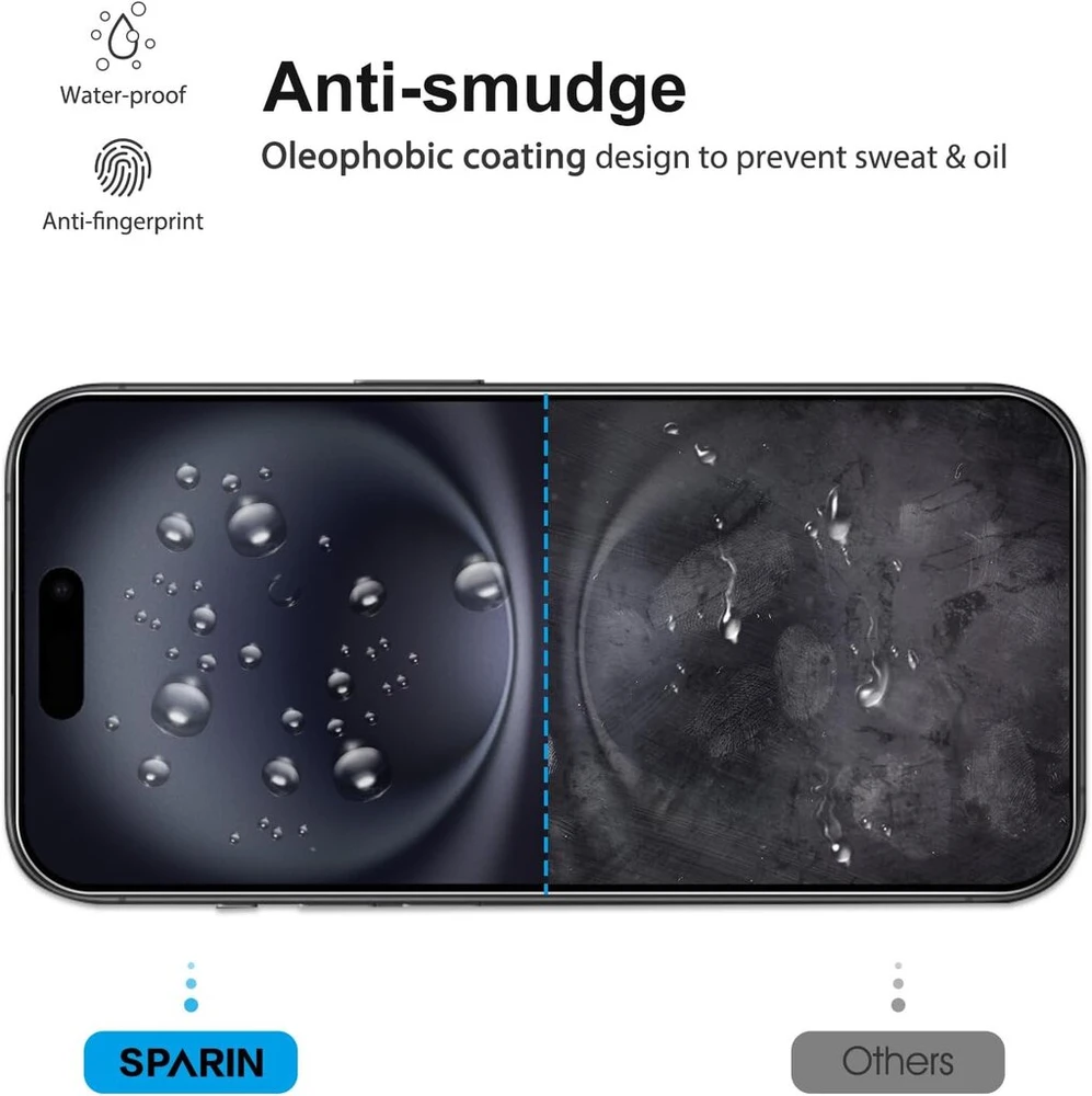 Sparin grūdinto stiklo ekrano apsauga, skirta iphone 16, 3 vnt. + 3 apsauginės plėvelės ir kameros apsauga su pozicionavimo įrankiu, atspari įbrėžimams, be burbuliukų, 9h kietumas, hd clear