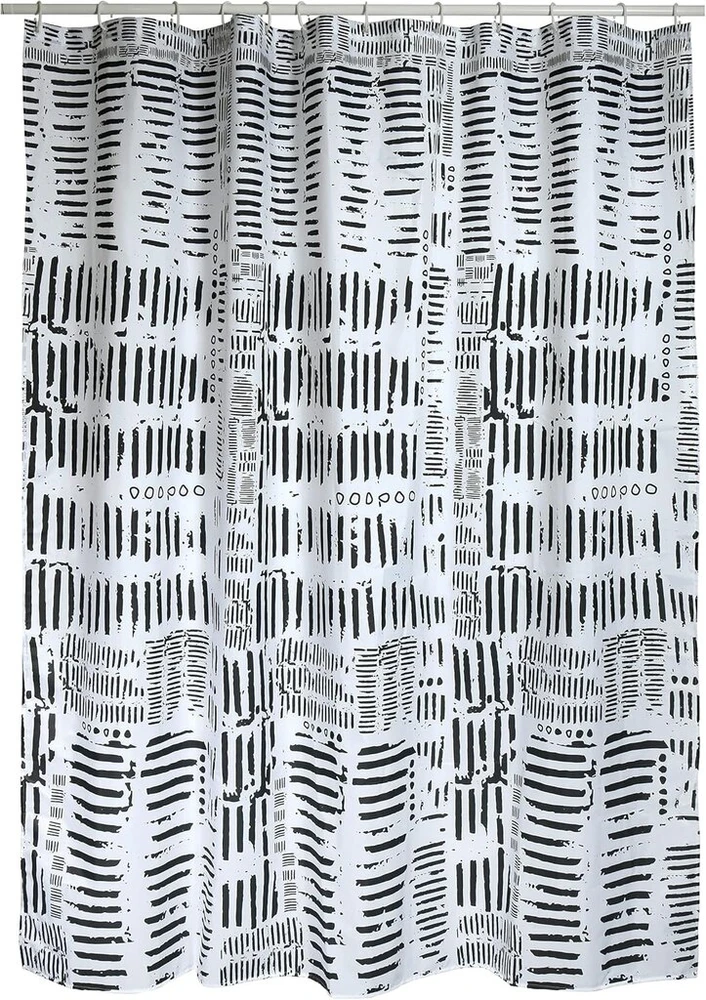 Spiella Spirella "connection" Dušo Užuolaida 180x200cm, Atspari Vandeniui, Juoda/balta
