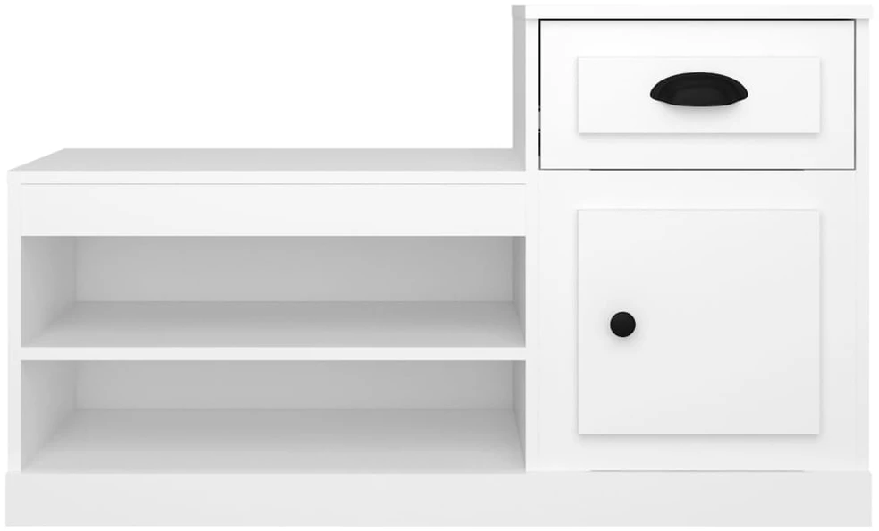 Spintelė batams, baltos spalvos, 100x42x60cm, apdirbta mediena