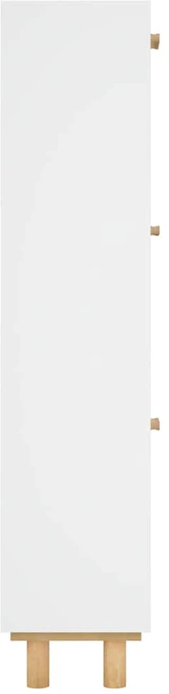 Spintelė batams, baltos spalvos, 52x25x115cm, mediena/ratanas