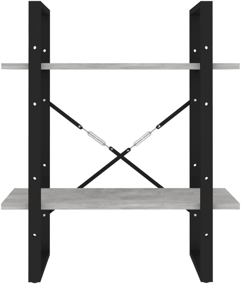Spintelė knygoms, 2 aukštų, betono, 60x30x70cm, mediena