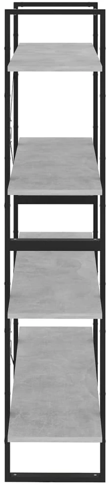 Spintelė knygoms, 4 aukštų, betono, 100x30x140cm, mediena