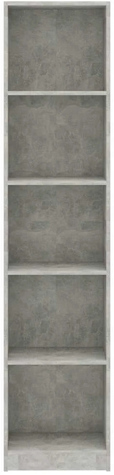 Spintelė knygoms, 5 aukštų, betono, 40x24x175cm, mediena