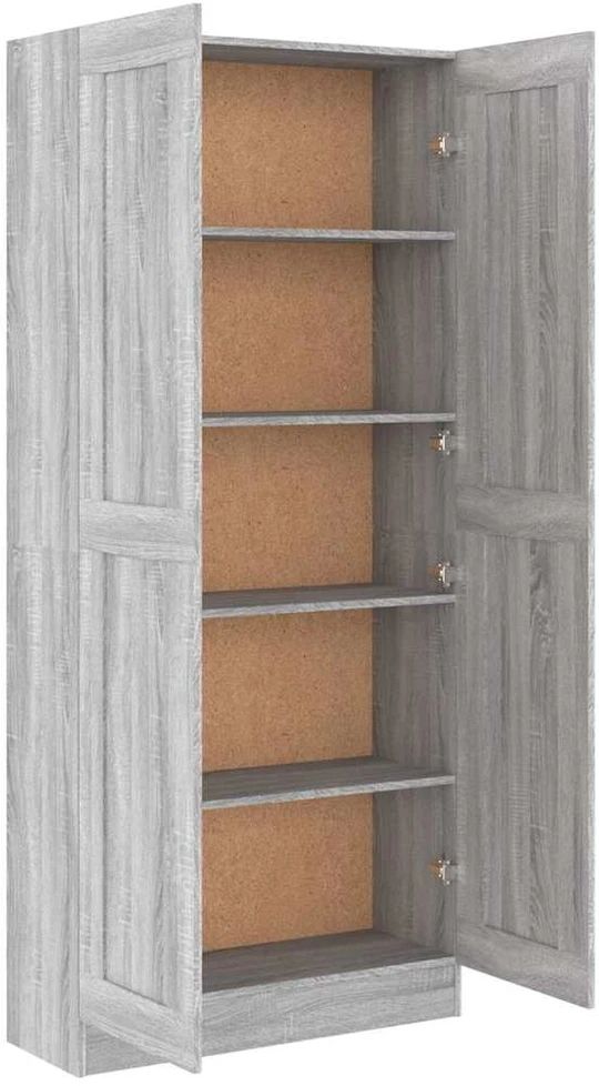 Spintelė knygoms, pilka ąžuolo, 82,5x30,5x185,5cm, mediena