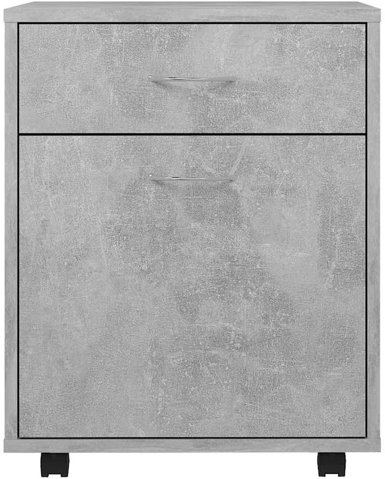 Spintelė su ratukais, betono, 45x38x54cm, apdirbta mediena