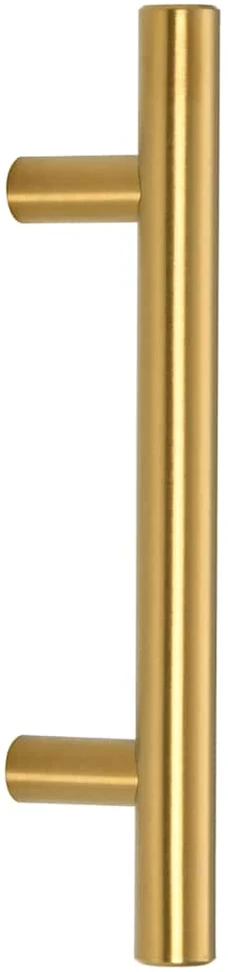 Spintelės rankenėlės, 10vnt., auksinės, atstumas tarp skylių 64 mm bendras ilgis 100 mm, nerūdijantis plienas
