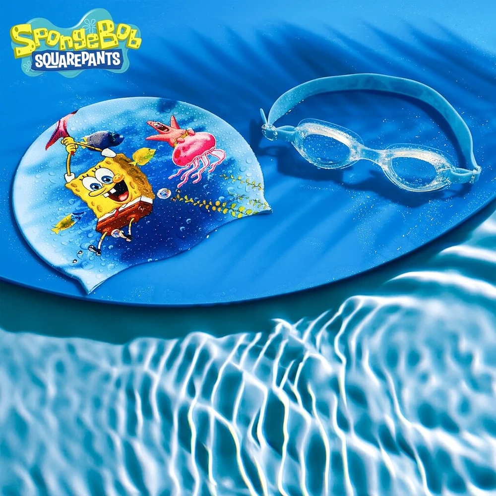 Spongebob Squarepants plaukimo kepuraitė ir akiniai nuo uv spindulių vaikų rinkinys - plaukimo reikmenys