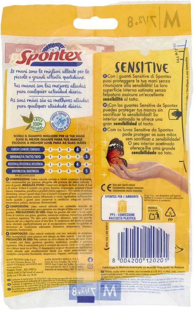 Spontex Medium Šilkinės Pirštinės