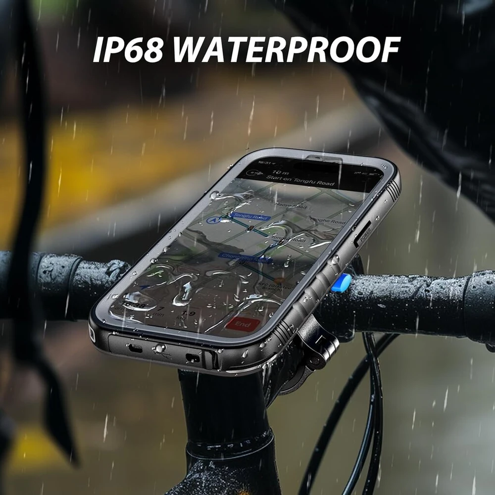 Sportlink telefono laikiklis dviračiui, skirtas iphone 15 plus - aliuminio telefono laikiklis motociklui [360° reguliuojamas/pilna apsauga] lauko telefono laikiklis dviračio telefono laikiklis ant vairo