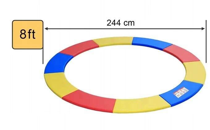 SPRUOKLIŲ DANGTIS TRAMPLINUI 244-252cm 8 FT SPALVOTAS TVIRTAS KEMPINĖS APSAUGAS