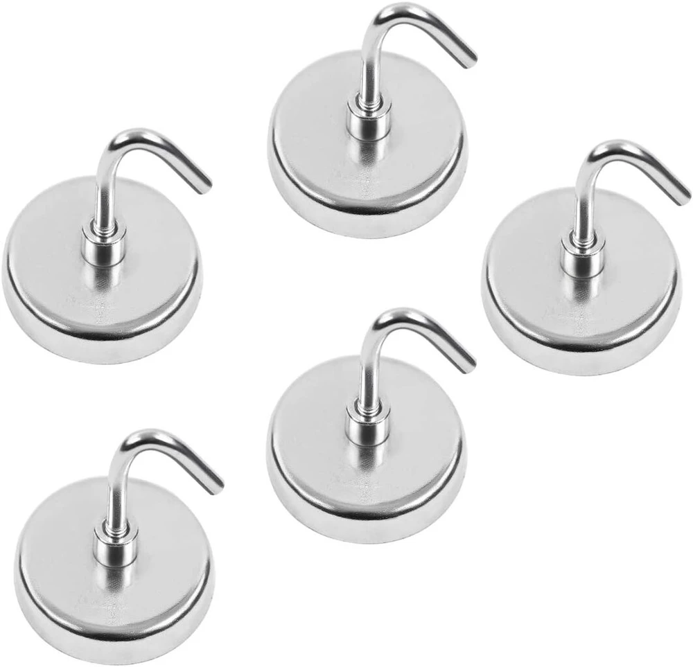 S&r Magnetinių kabliukų rinkinys, 5 vnt., stiprus magnetinis kabliukas virtuvei, biurui, vonios kambariui, garažui, įrankiams, dirbtuvėms, magnetinis kabliukas, 35 mm magnetinis pagrindas