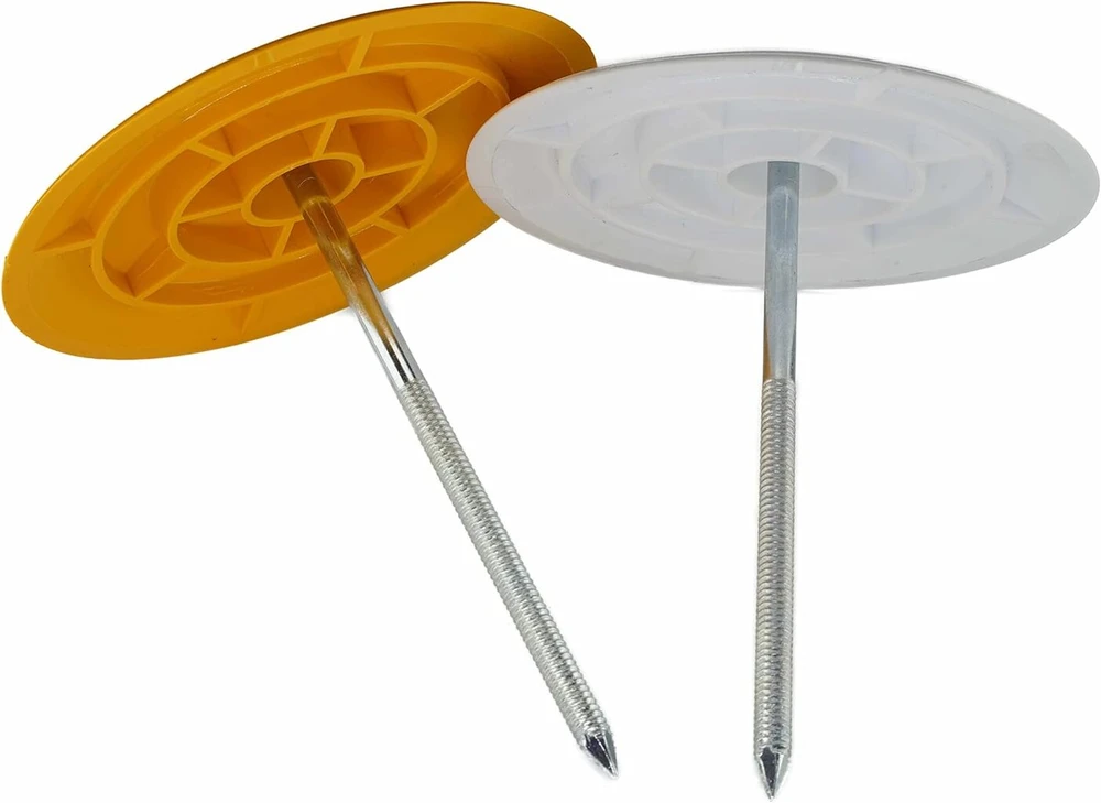 Sreflect 5 x žymėjimo vinys pagamintos vokietijoje su tvirtinimo vinimis, skirtos parkavimui, privažiavimui, statybų aikštelei arba kaip kelio ženklinimas (120 mm, geltonos)