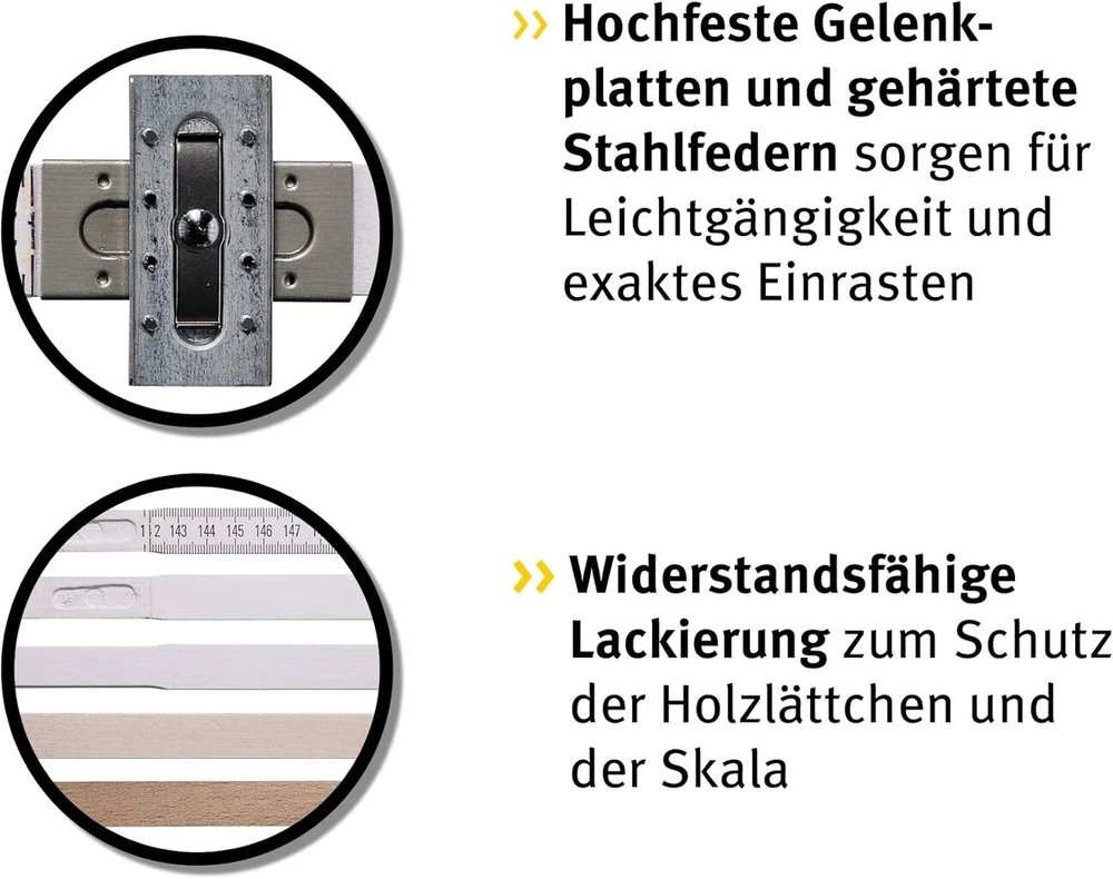 Stabila Series 600 medinė sulankstoma liniuotė raudona, ilgaamžė ir lygi, 01134