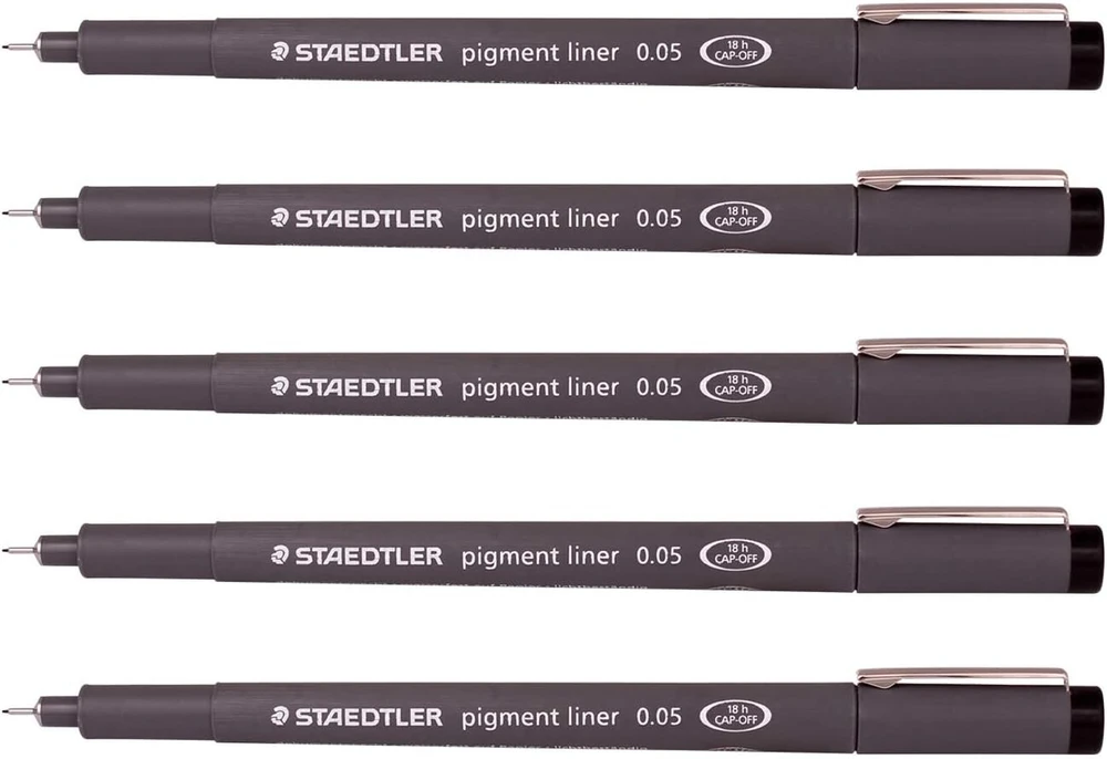 Staedtler 0.05 mm Pigment Liner rašikliai, 5 vnt.