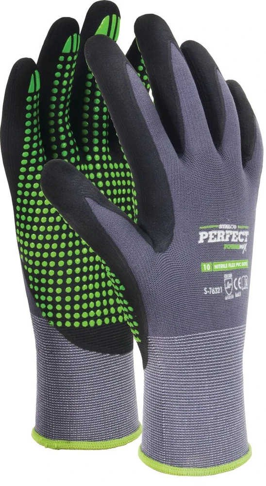 Stalco Nitrile Flex Dots darbo pirštinės S-76317, dydis M (8), 12 porų