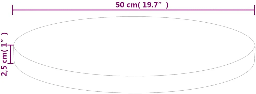 Stalviršis, 50x2,5cm, neapdorotas ąžuolo medienos masyvas