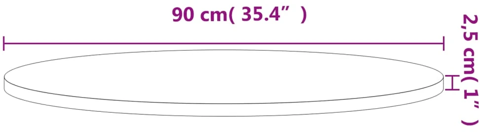 Stalviršis, Ø90x2,5 cm, bukmedžio medienos masyvas, apskritas