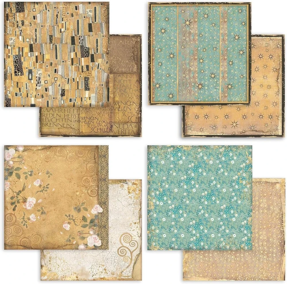 Stamperia Sbbl101 scrapbooking bloknotas, 10 lapų, 30,5 x 30,5 cm (12 x 12 colių), maxi background selection-klimt, popierius, įvairiaspalvis, 30,5 x 30,5 cm (12 x 12 colių)