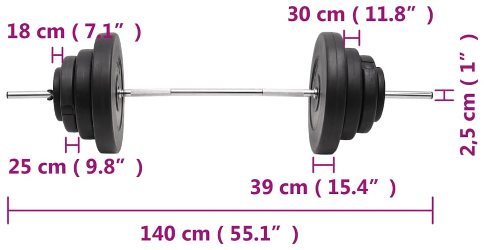 Štanga su svoriais, 60kg