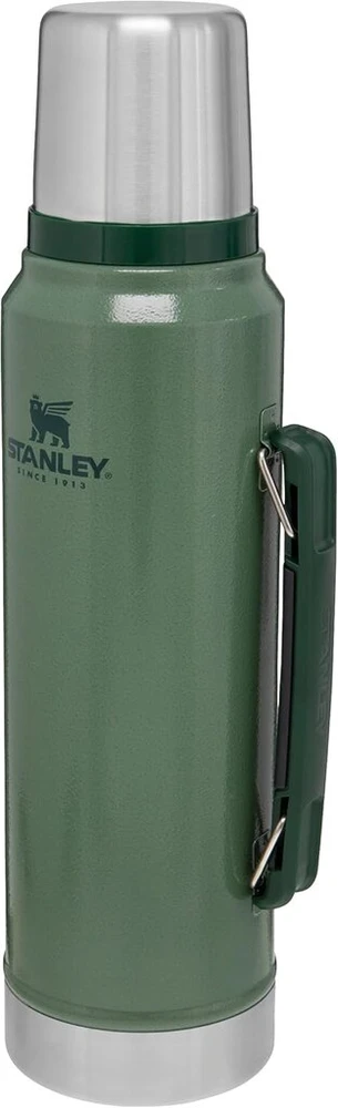 Stanley Classic Legendary Termosas, 1 L, palaiko karštą arba šaltą 24 valandas, nerūdijančio plieno termosas, be Bpa, galima plauti indaplovėje, Hammertone Žalias