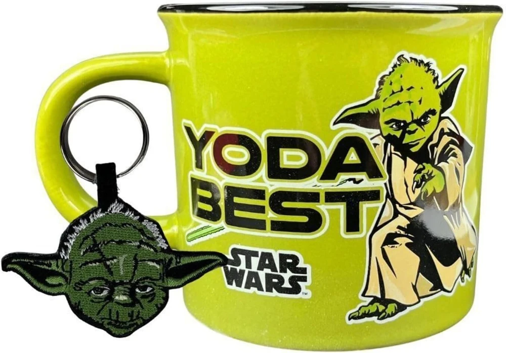 Star Wars Yoda dovanų rinkinys su puodeliu ir raktų pakabuku (yoda Best Design) 325 ml keramikinis puodelis - oficialiai licencijuotas produktas