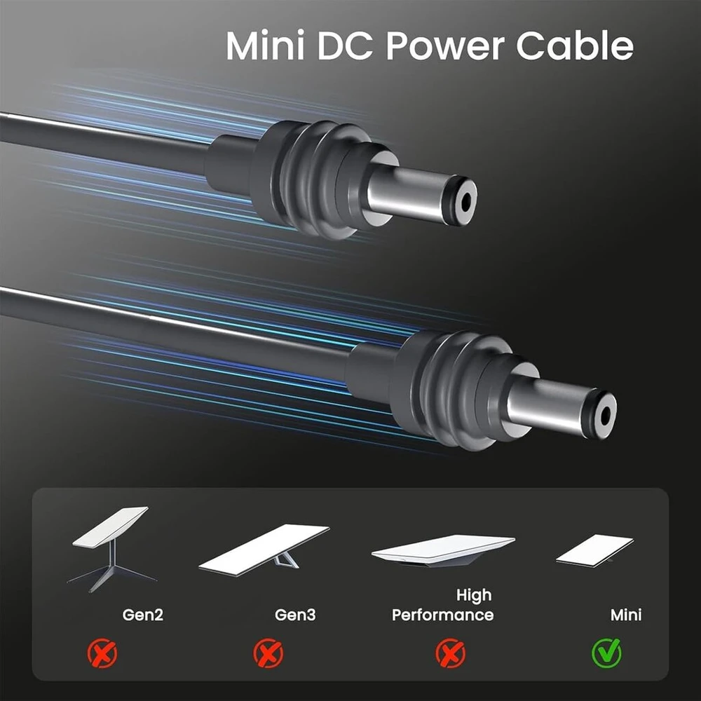 Starlink Mini Dc maitinimo kabelis, Starlink Mini Dc maitinimo pakeitimo kabelis, vandeniui atsparus lauko kabelis, 18awg Starlink Mini pakeitimo ilginimo priedai, pilkas
