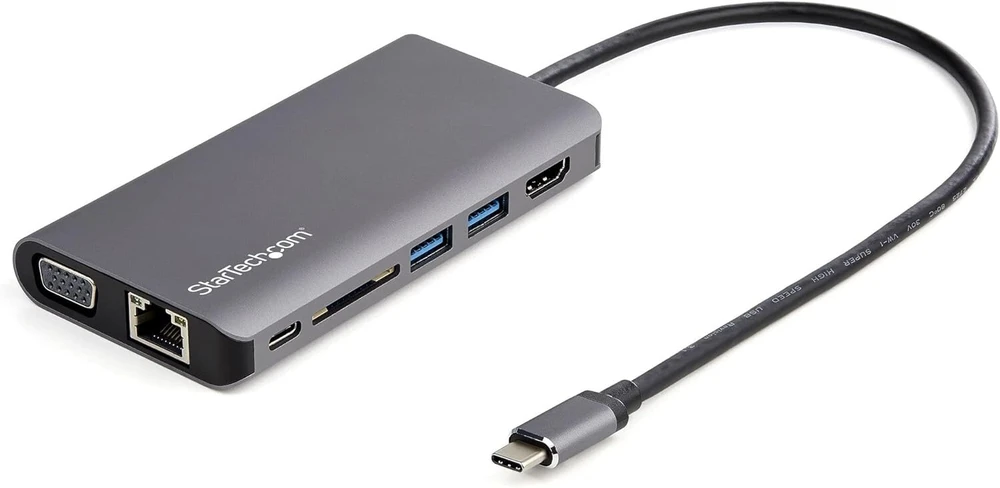 Startech.com Dkt30chvausp Usb-c multiportinis adapteris Hdmi arba Vga 100w Pd prijungtas pagrindinio kompiuterio kabelis Sd kortelių skaitytuvas Usb-c mini dokas 116 mm x 60 mm x 15 mm