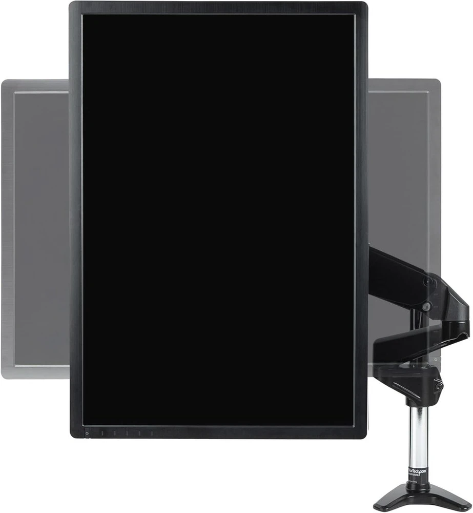 Monitorius Startech.com Stalinis monitoriaus laikiklis, monitoriaus laikiklis Vesa 32"/49" itin plataus ekrano 8kg, vieno monitoriaus laikiklis, reguliuojamas aukštis / lankstus, C spaustukas arba varžtas (armpivote2)