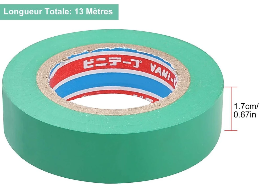 Starvast 12 x aukštos temperatūros pvc elektros izoliacinė juosta - įvairiaspalvė (13m x 17mm)