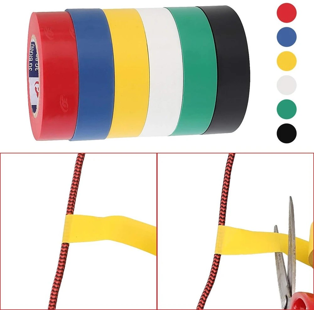 Starvast 12 x aukštos temperatūros pvc elektros izoliacinė juosta - įvairiaspalvė (13m x 17mm)