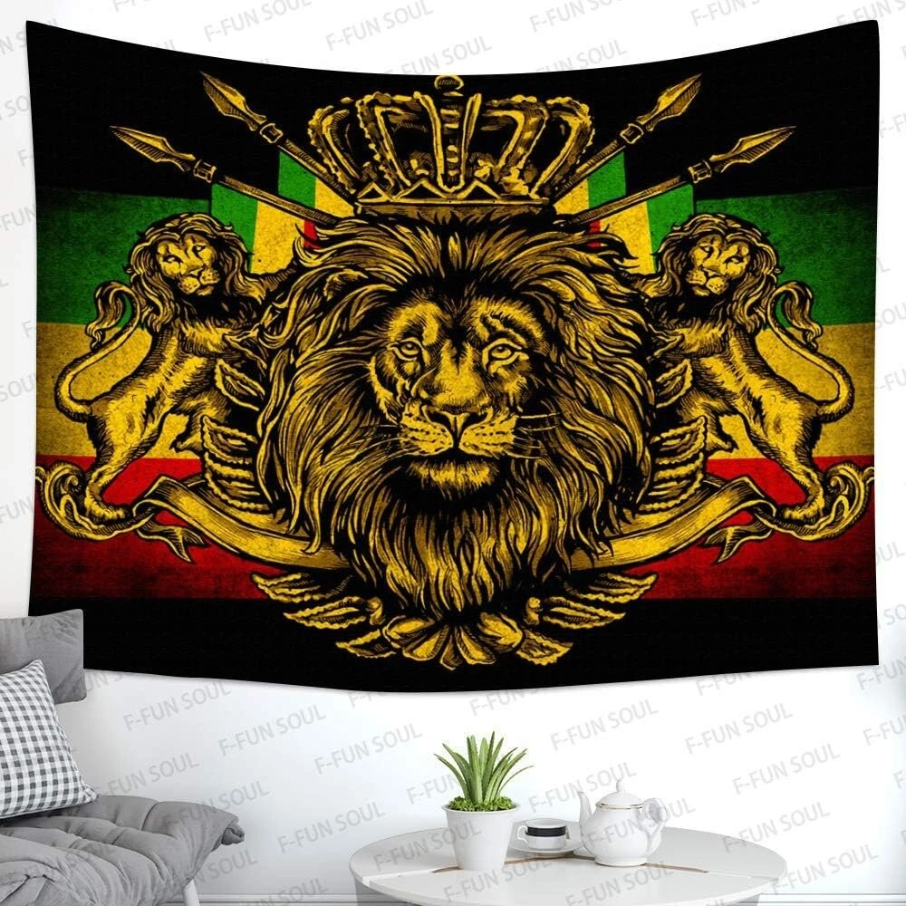 Stcree rasta rastafari gobelenas didelis 203x152 cm minkštas flanelinis liūto karūnos vėliavos hipių meno sienų apmušalas svetainės miegamojo dekoravimo reklaminis skydelis gtzyfs635