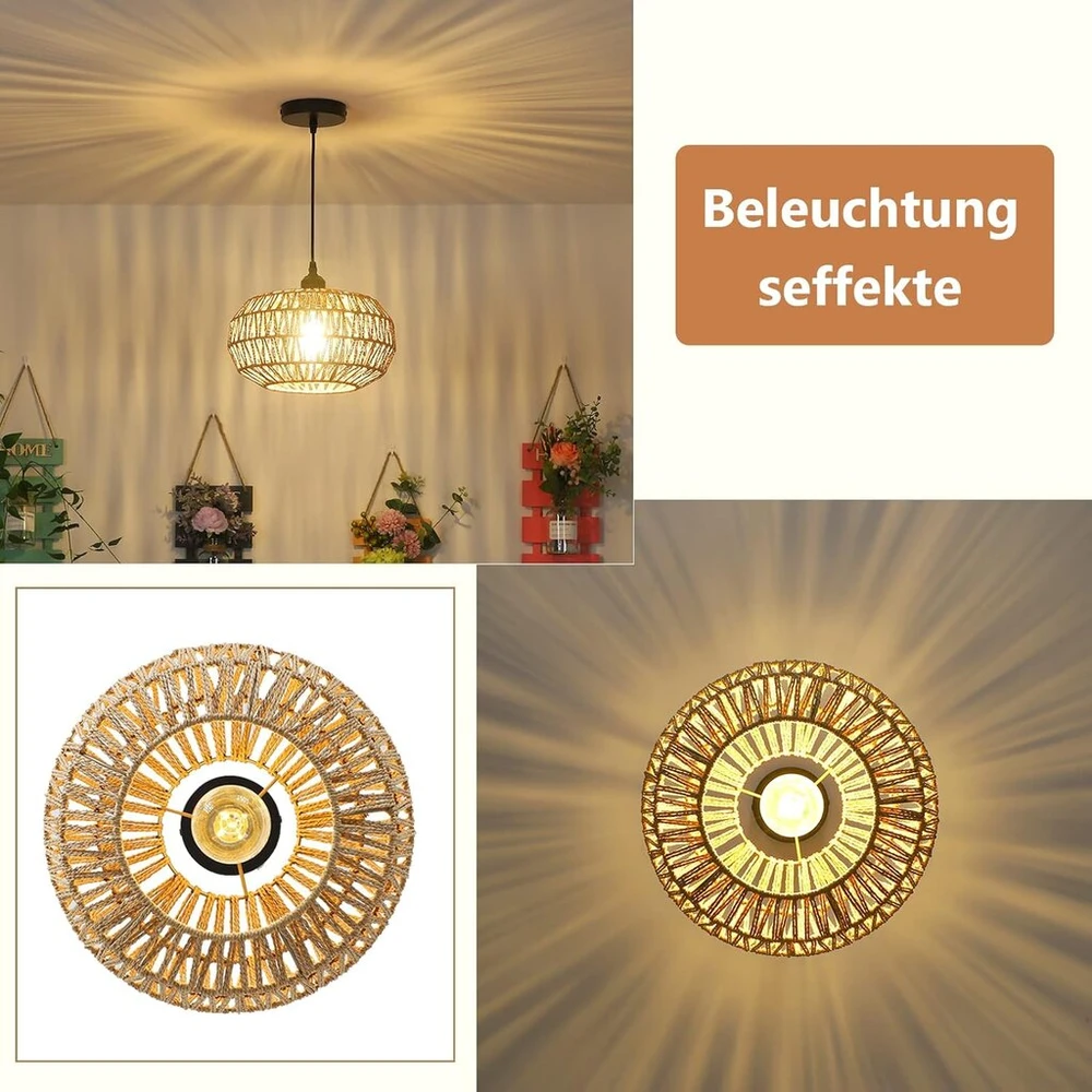 Stepeak boho stiliaus pakabinamas šviestuvas su rotango gaubtu, natūralaus rotango pakabinamas šviestuvas valgomojo stalui, kaimiškas pakabinamas šviestuvas miegamajam, bambukinis pakabinamas lubinis šviestuvas svetainei, valgomajam, prieškambariui